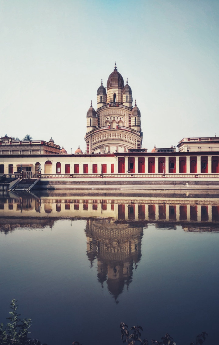 architecture,building,dakshineswar kali temple,reflection