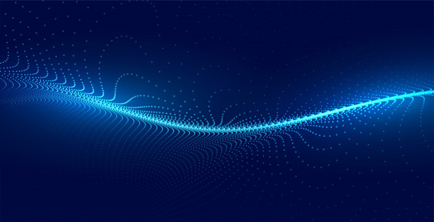 Shiny blue light wave background vector free download