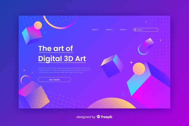 Free: Art of digital 3d landing page Free Vector 