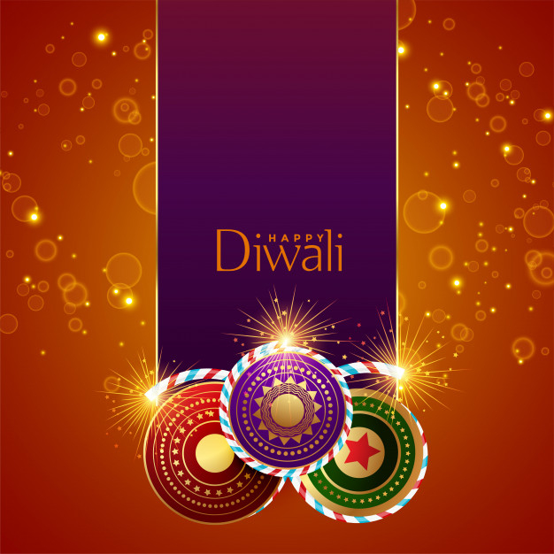 Free: Abstract diwali festival sparkles background with crackers Free  Vector 