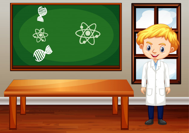 Free: Classroom scene with science teacher inside Free Vector 