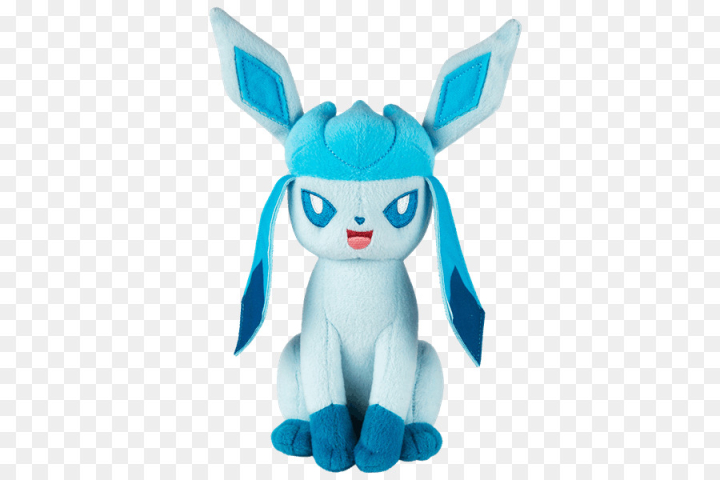 plush,stuffed animals  cuddly toys,toy,glaceon,eevee,tomy,stuffed toy,turquoise,action figure, cartoon,textile,fictional character,doll,animation,animal figure,png