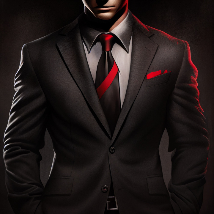 Red tie white shirt and black suit Royalty Free Vector Image