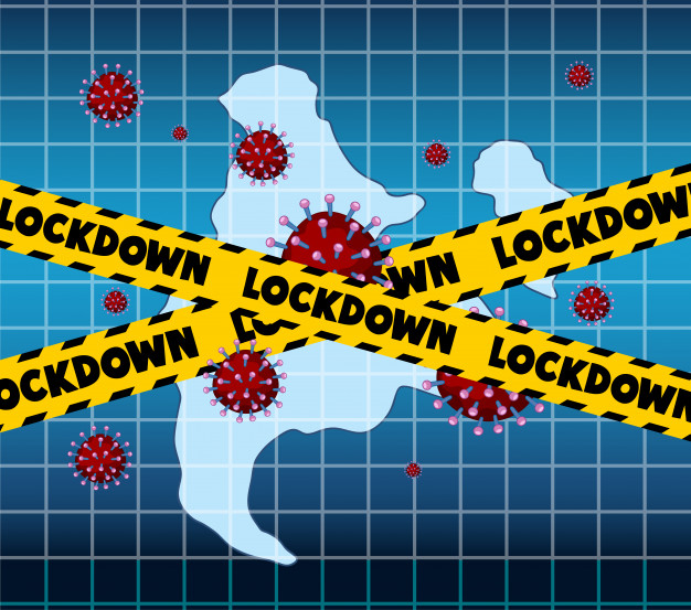 Free: Coronavirus poster design with word lockdown and virus cells Free ...
