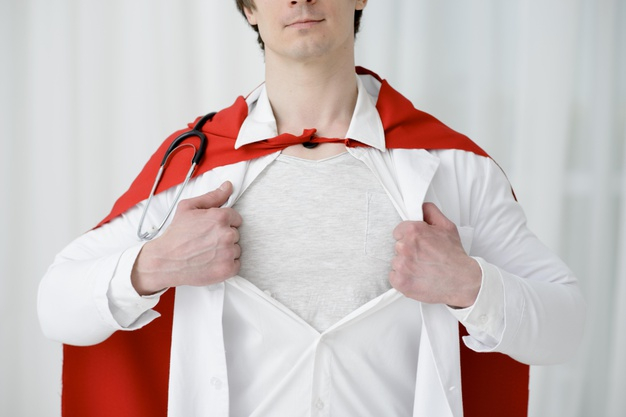 closeup,cape,horizontal,adult,super,super hero,professional,young,superman,healthcare,hero,white,white background,health,doctor,man,background