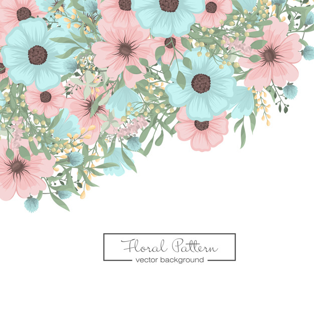 Free: Mint green floral background flower border Free Vector