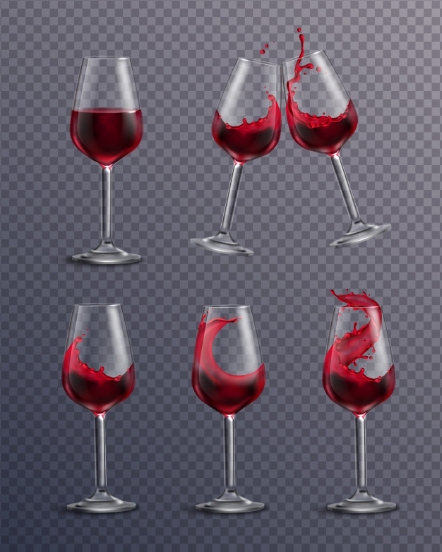 Wine glass winery alcohol drink and red Royalty Free Vector