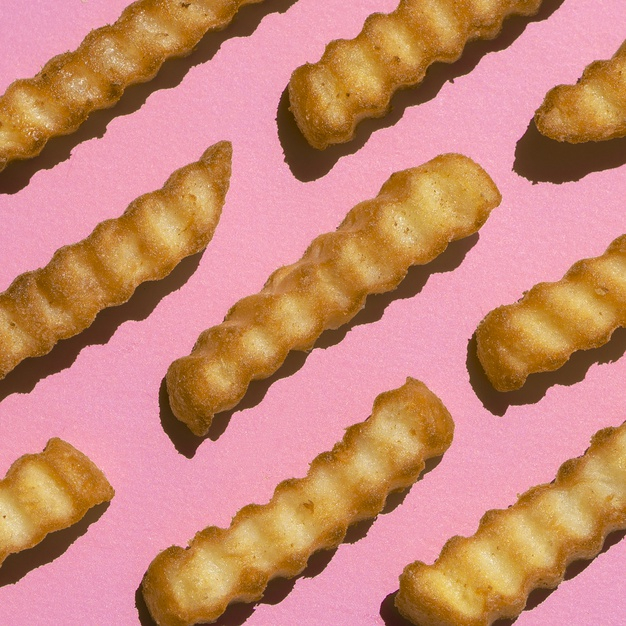 closeup,lay,salty,squared,calories,tasty,potatoes,flat lay,close,fries,french,french fries,up,salt,fast,brown,energy,flat,golden,pink,restaurant,food,background