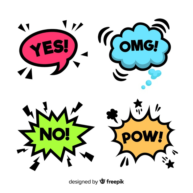Free Vector  Comic speech bubble with omg text