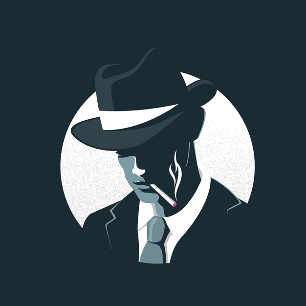 Free: Mysterious gangster character Free Vector 