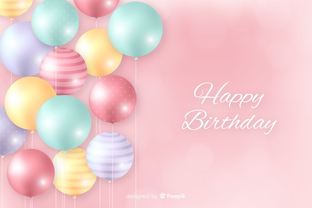 Free: Birthday background with realistic balloons Free Vector 