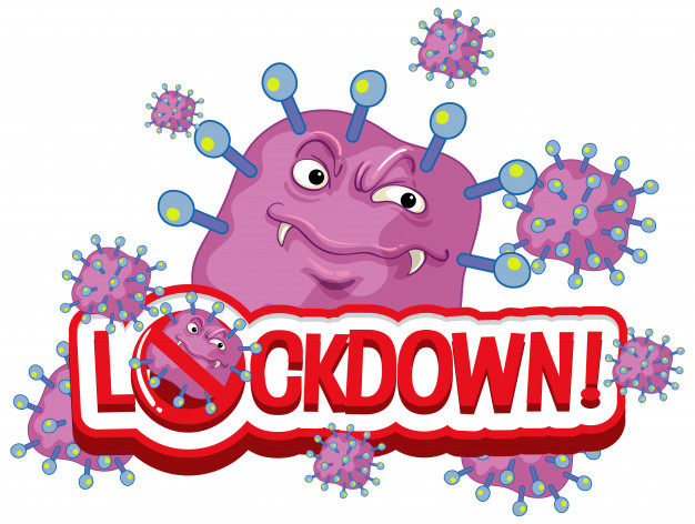 Free: Coronavirus poster design with word lockdown on white background ...