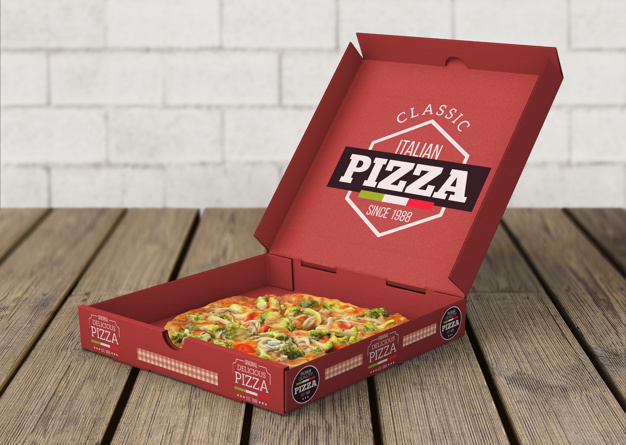 opened,mock,showroom,showcase,carton,cardboard,italian,packaging box,up,open,eat,package,mock up,isometric,delivery,packaging,pizza,box,template,food,mockup