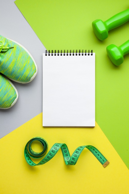 above view,attributes,lay,arrangement,aesthetics,sporty,mock,athletic,item,equipment,flat lay,dumbbell,top view,top,up,lifestyle,view,workout,healthy,flat,notebook,sports,gym,health,fitness,sport,green,mockup