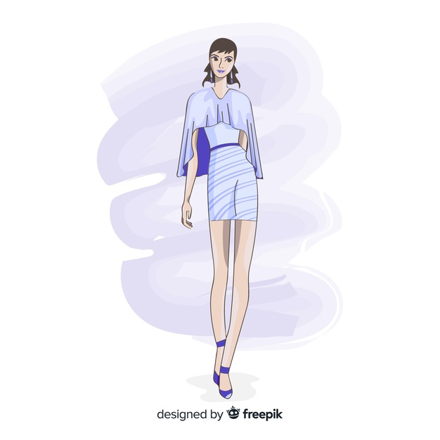 Premium Vector  Fashion illustration with female model