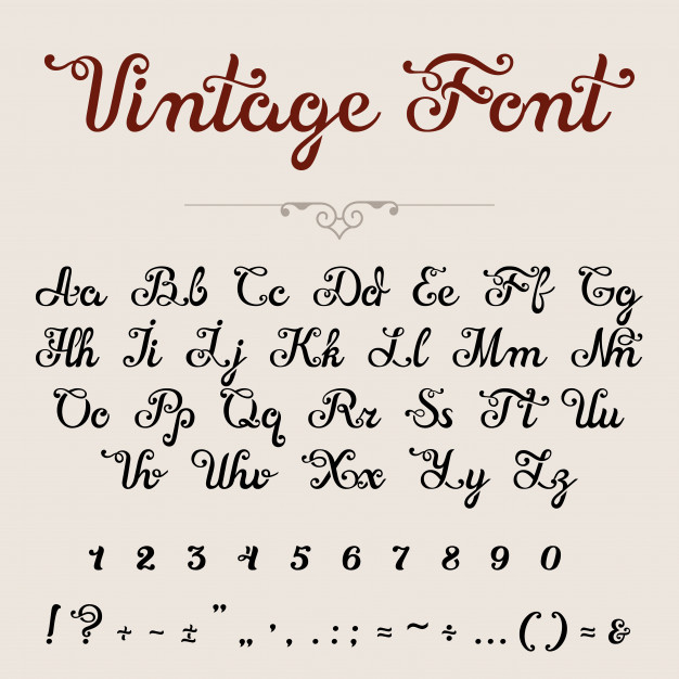 Set collection calligraphy lettering vintage Vector Image