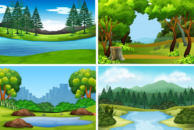Free: Set of nature backgrounds Free Vector 