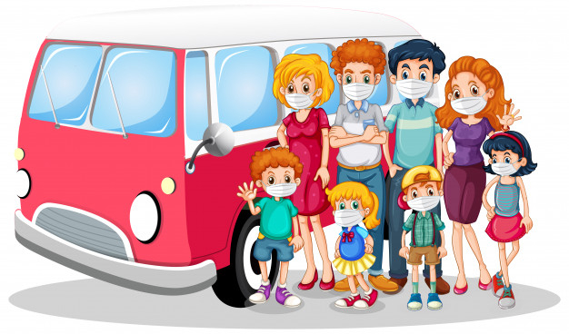 covid,prevent,wear,wheels,automobile,virus,vehicle,transportation,father,transport,mask,child,kid,cartoon,family,kids,car