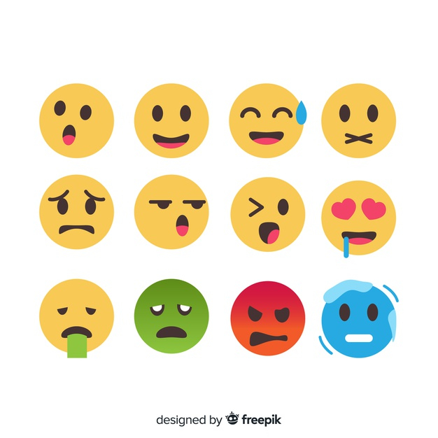 Free: Flat emoticon reaction collection Free Vector - nohat.cc