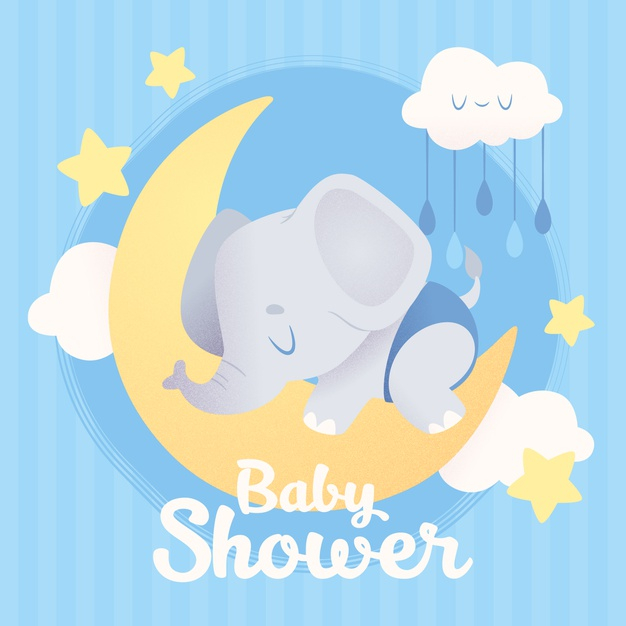 born,new born,birth,shower,announcement,new,boy,elephant,child,moon,celebration,baby shower,blue,party,baby