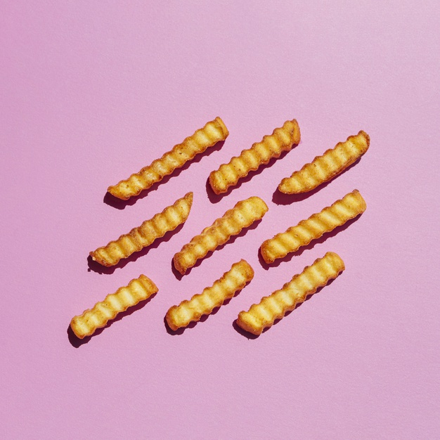 lay,salty,lined,squared,calories,tasty,potatoes,flat lay,fries,french,french fries,salt,fast,brown,energy,flat,golden,yellow,pink,restaurant,food,background