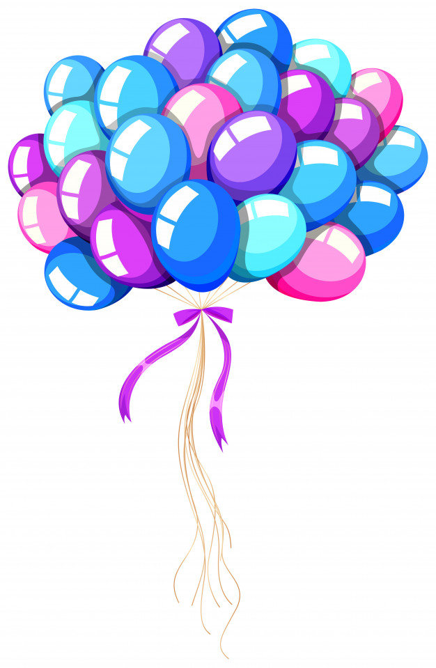 Balloon colorful balloons tied with string Vector Image