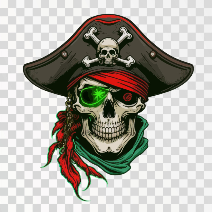 Free Vector  Skull pirate illustration for clothing appare