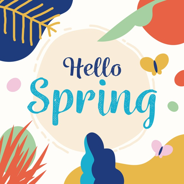 Free: Hello spring lettering with drawn colorful elements Free Vector ...