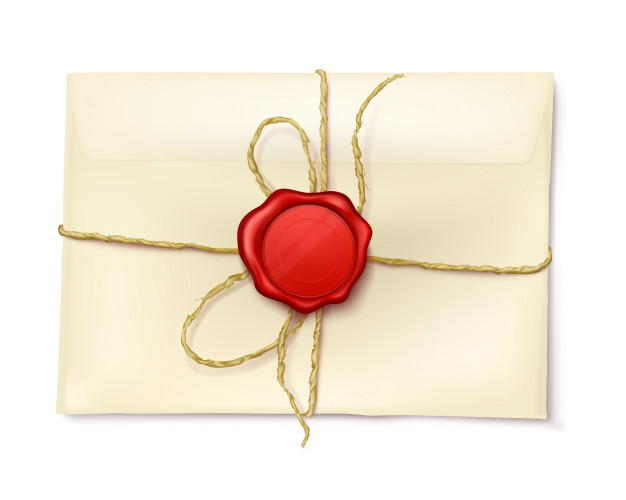 Sticker opened vintage envelope Royalty Free Vector Image