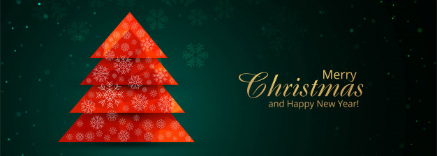 Free: Merry christmas celebration and happy new year banner festival  background Free Vector 