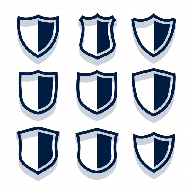 Shield protection insignia security badge icon Vector Image