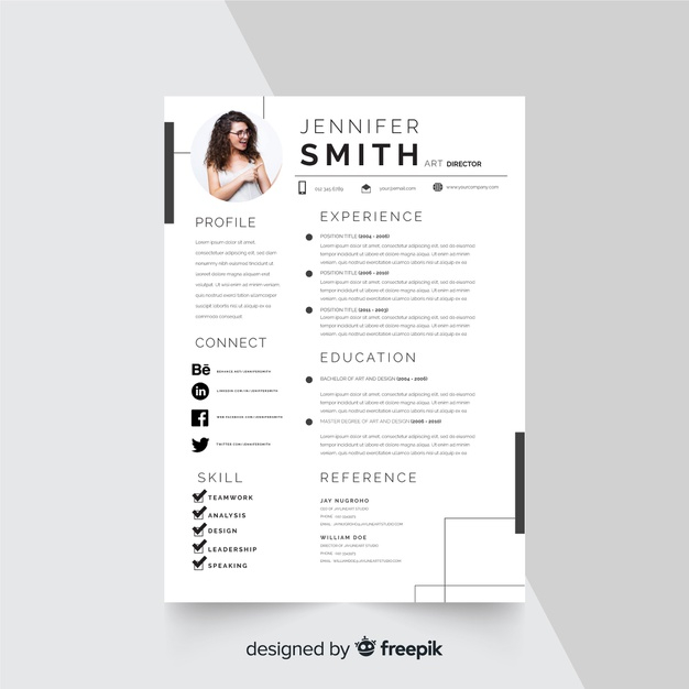 Free: Curriculum vitae template with photo Free Vector - nohat.cc