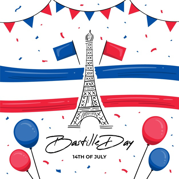 14th july,14th,bastille,july,national,patriotic,french,concept,drawn,day,independence,traditional,france,symbol,event,hand drawn,flag,hand