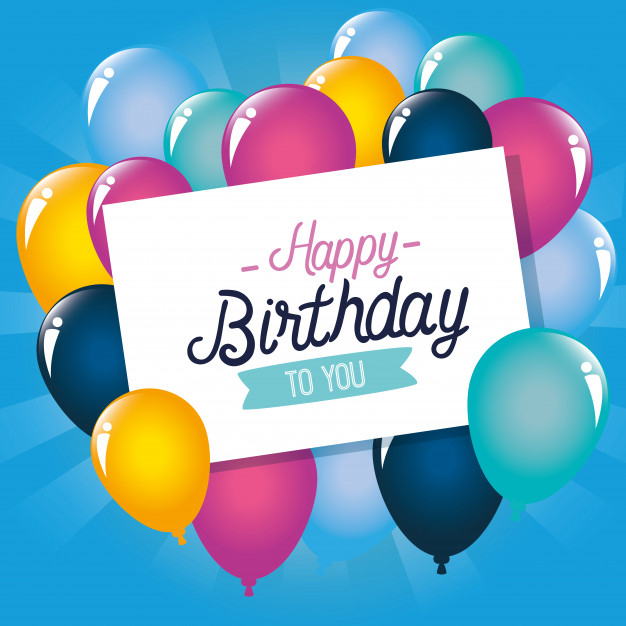 Free: Card decoration with balloons and ribbon Free Vector - nohat.cc