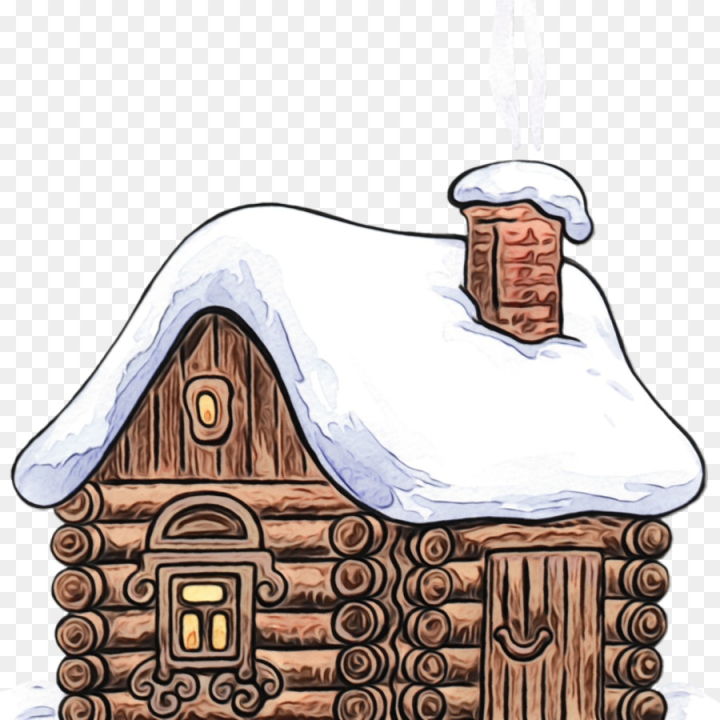 Free: house hut gingerbread house roof clip art 