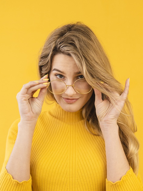 Free: Young woman posing with glasses Free Photo 