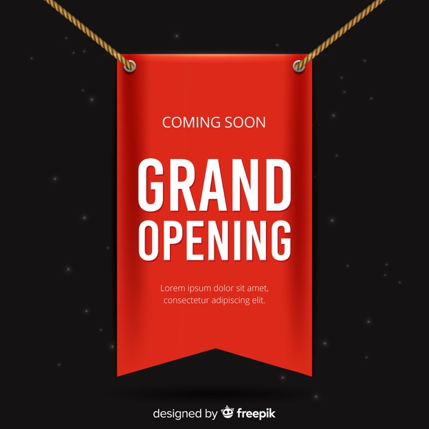 shortly,banderole,advert,grand,pennant,commercial,realistic,insignia,soon,sell,style,startup,message,opening,celebrate,sales,store,sign,shop,marketing,typography,red,template,business