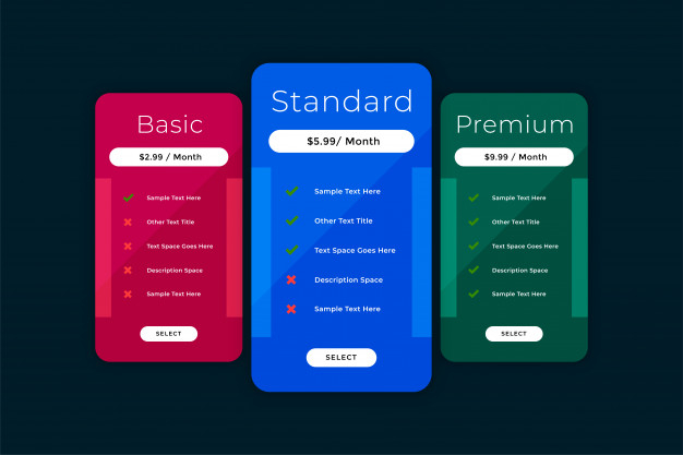 tariff,basic,subscription,standard,row,purchase,pricing,compare,ux,comparison,sign up,options,column,hosting,interface,up,checklist,premium,plan,online,user,service,info,list,app,sign,price,website,chart,table,infographic