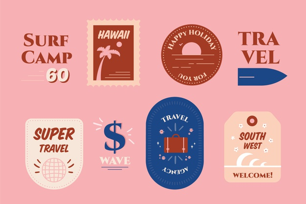 Free Vector, Travel sticker collection
