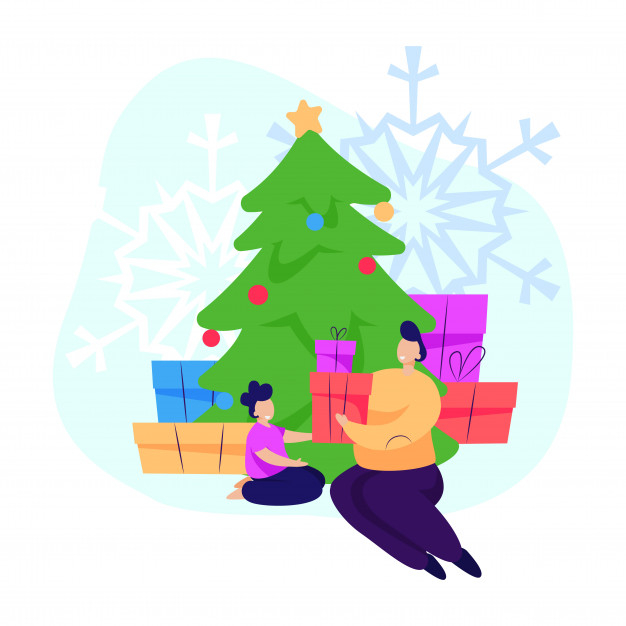 Young Asian Mom And Her Cute Daughter Sitting Beside Christmas Tree,  Christmas Family, Christmas Interior, Kids Gift PNG Transparent Image and  Clipart for Free Download