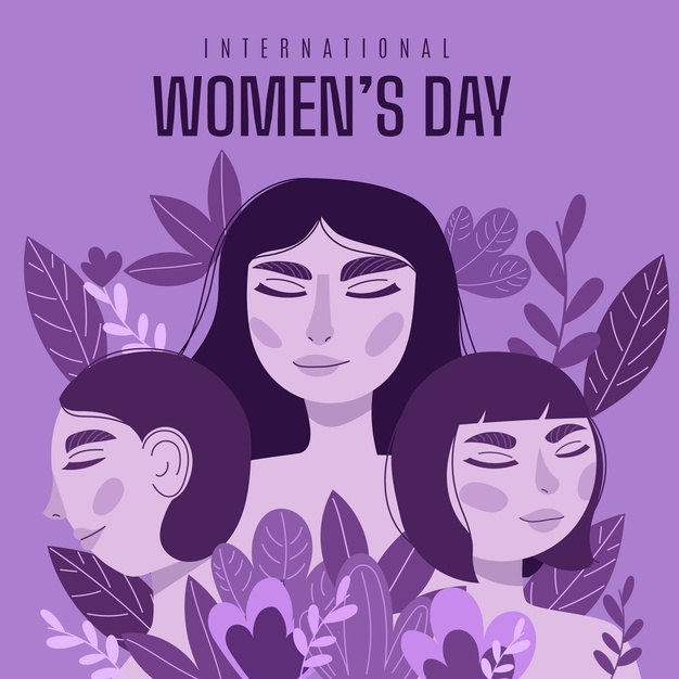 Free Vector | Hand draw sketch international womens day holiday card  background