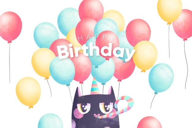 annual,birth,festive,watercolour,celebrate,happy,celebration,wallpaper,anniversary,cat,party,happy birthday,invitation,birthday,watercolor,background