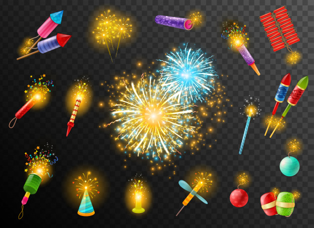 Download Fireworks, Crackers, New Year. Royalty-Free Vector