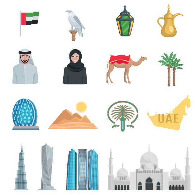 abu,dhabi,emirates,isolated,state,national,united,tradition,objects,cultural,falcon,set,collection,object,skyscraper,symbols,teapot,hijab,tower,arab,camel,uae,dubai,culture,desert,symbol,tourism,decorative,palm,emblem,muslim,illustration,elements,islam,dress,rice,architecture,flat,lamp,mosque,clothes,arabic,tea,icons,flag,map,building,design,travel,coffee,tree