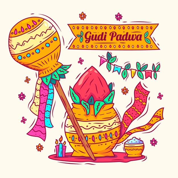 Free: Hand drawn gudi padwa background Free Vector 