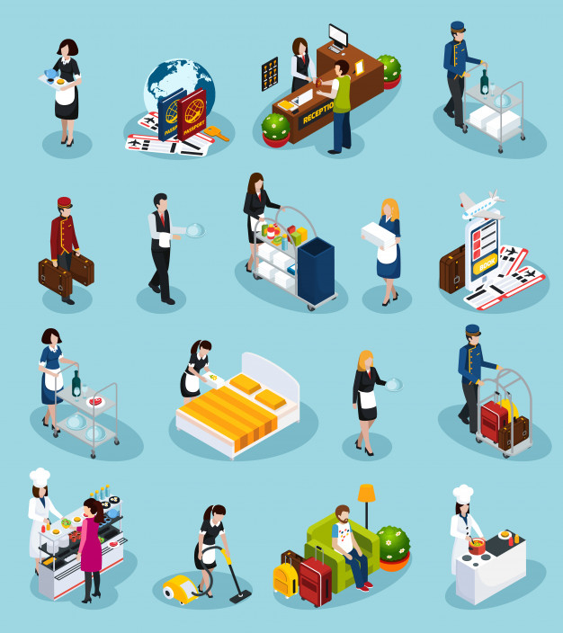 Hotel business chess concept Royalty Free Vector Image