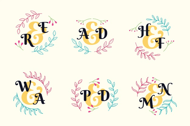 monograms,set,collection,ceremony,groom,pack,save,monogram,marriage,date,bride,save the date,elegant,couple,event,colorful,wedding,logo