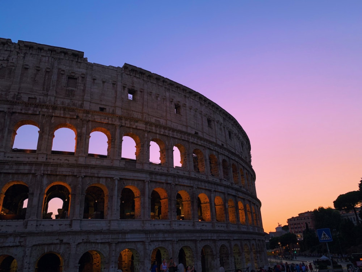 amphitheater,architecture,coliseum,colosseum,dawn,dusk,historical,italy,landmark,rome,ruins,sunrise,sunset,tourist attraction