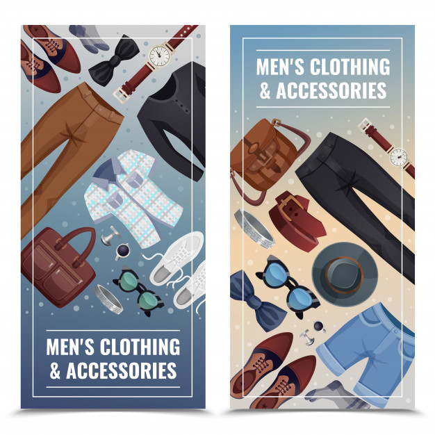 Free: Men accessories vertical banner set Free Vector 
