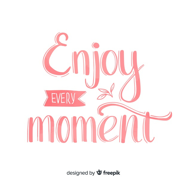 Enjoy every moment hand lettering positive quote Vector Image